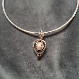 18k white gold plated pendant